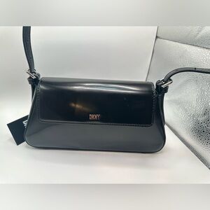 DKNY Black Leather Shoulder Bag